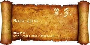 Maic Zina névjegykártya